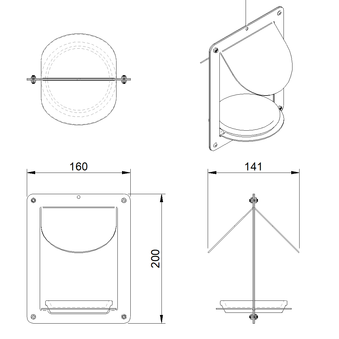 Vogelvoederhuis WINGS van Stalen Design – Cortenstaal