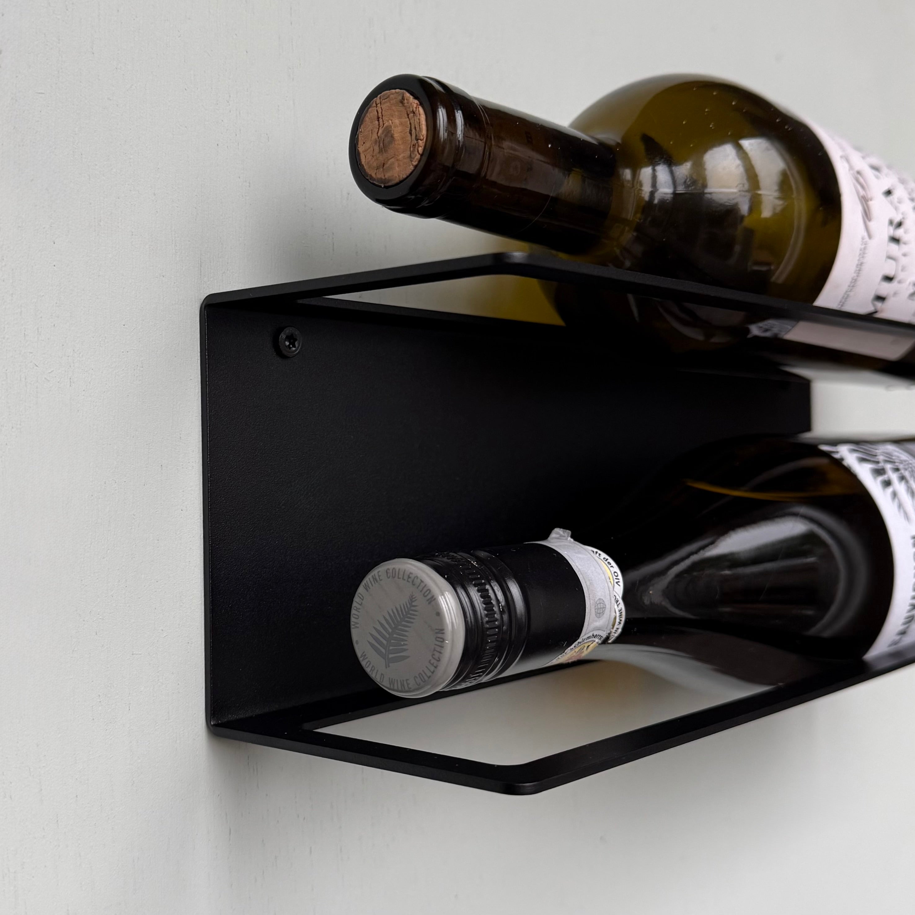 Wijnrek DUOVINO – wandmodel wijnrek voor 2 flessen met RVS bevestiging