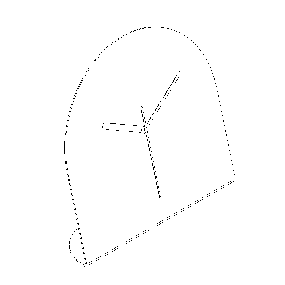 Stalen tafelklok BURGL in kleurcoating, minimalistisch Nederlands design