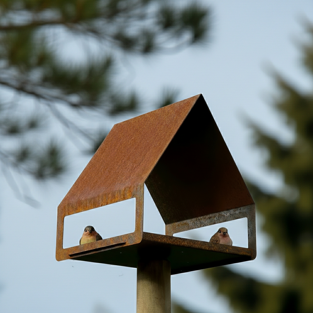 Design vogelvoederstation NIDO met strakke vormgeving, duurzaam en weerbestendig