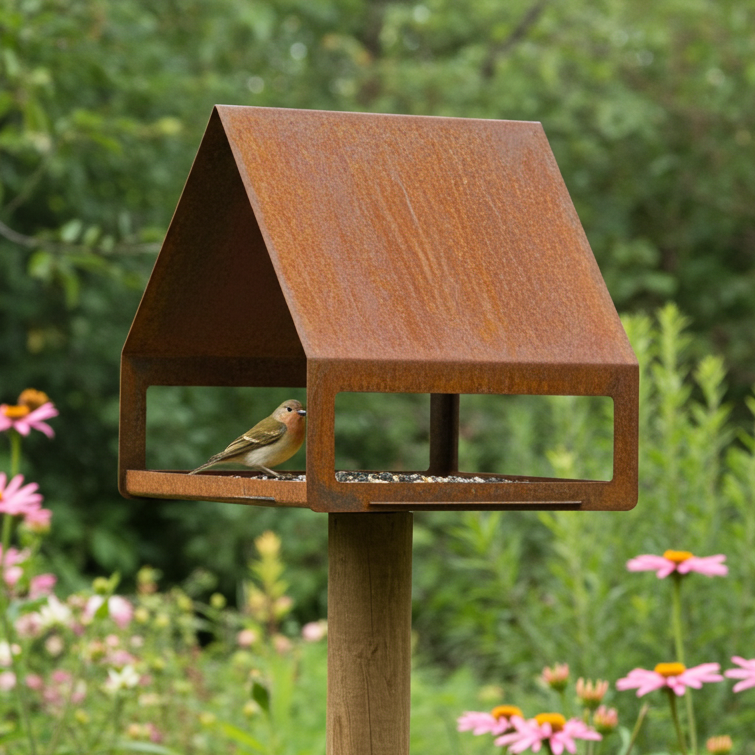 Design vogelvoederstation NIDO met strakke vormgeving, duurzaam en weerbestendig