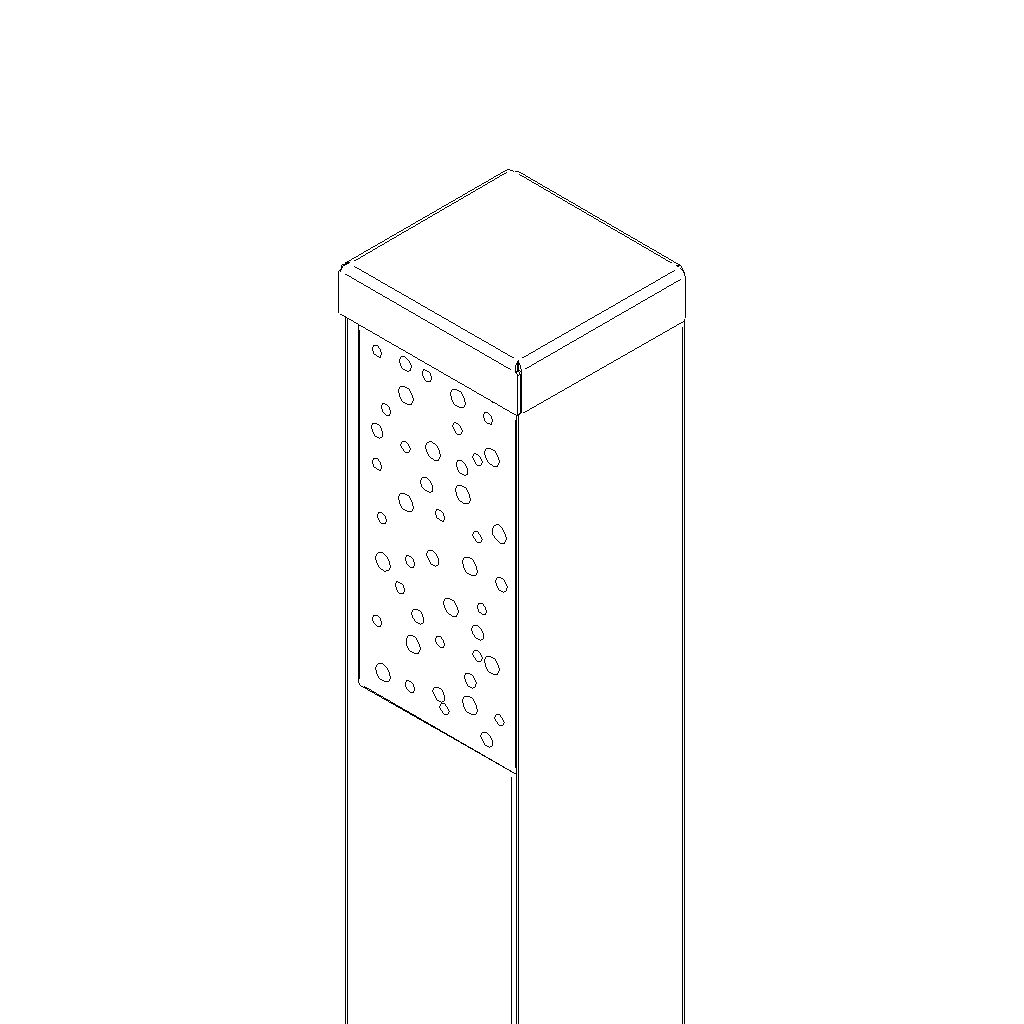 Bijenhotel CELL van Stalen Design, cortenstalen paal met geïntegreerd eiken bijenhotel voor wilde bijen.