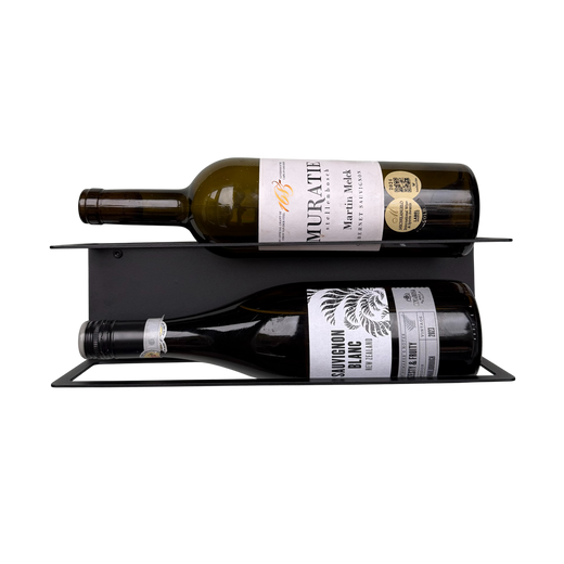 Wijnrek DUOVINO – wandmodel wijnrek voor 2 flessen met RVS bevestiging