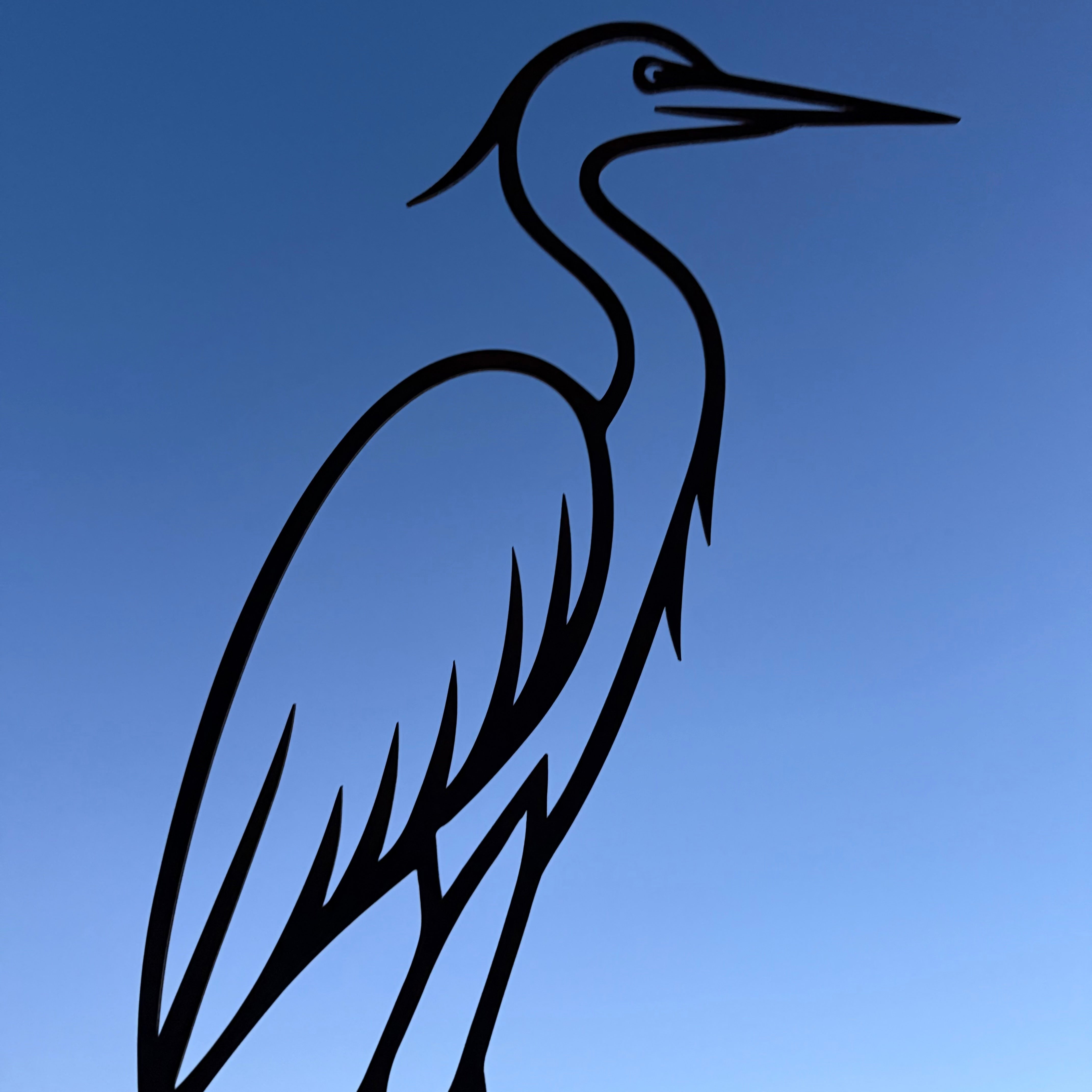 Tuinsteker HERON – reiger van cortenstaal voor bij vijver of gras