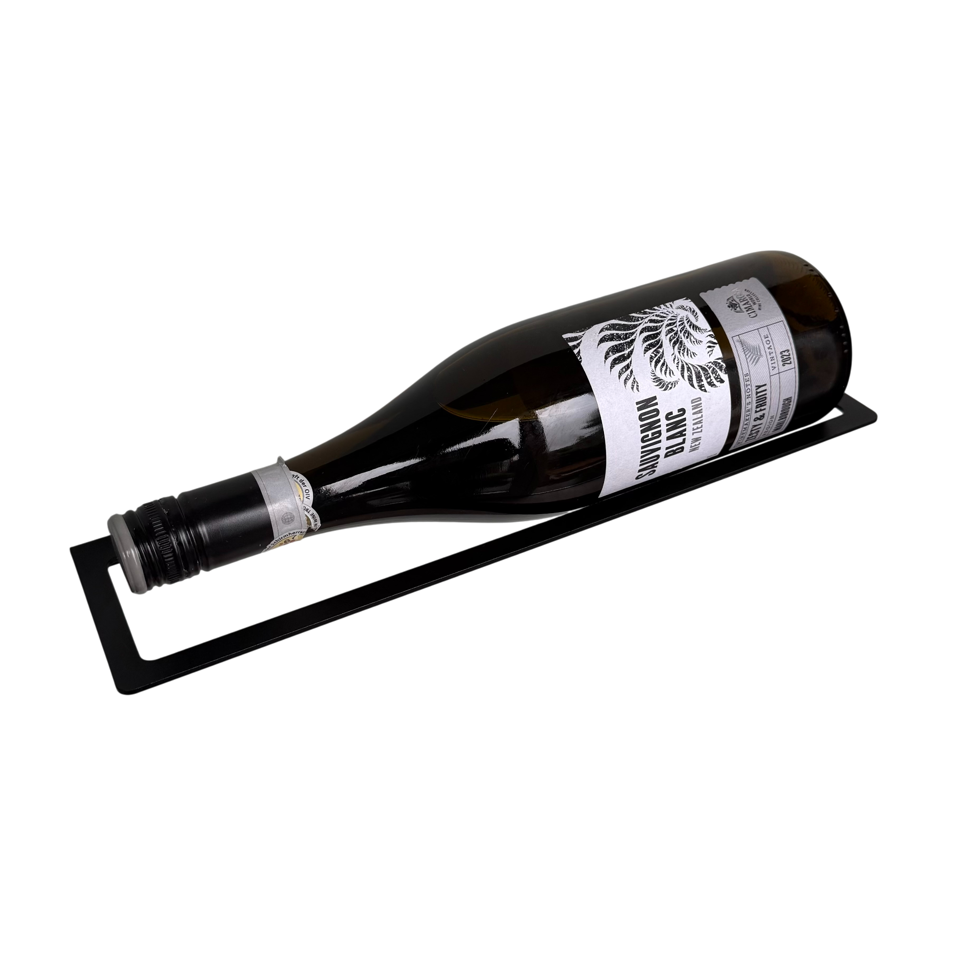 Wijnrek SOLOVINO – wandrek voor 1 wijnfles, zwart staal