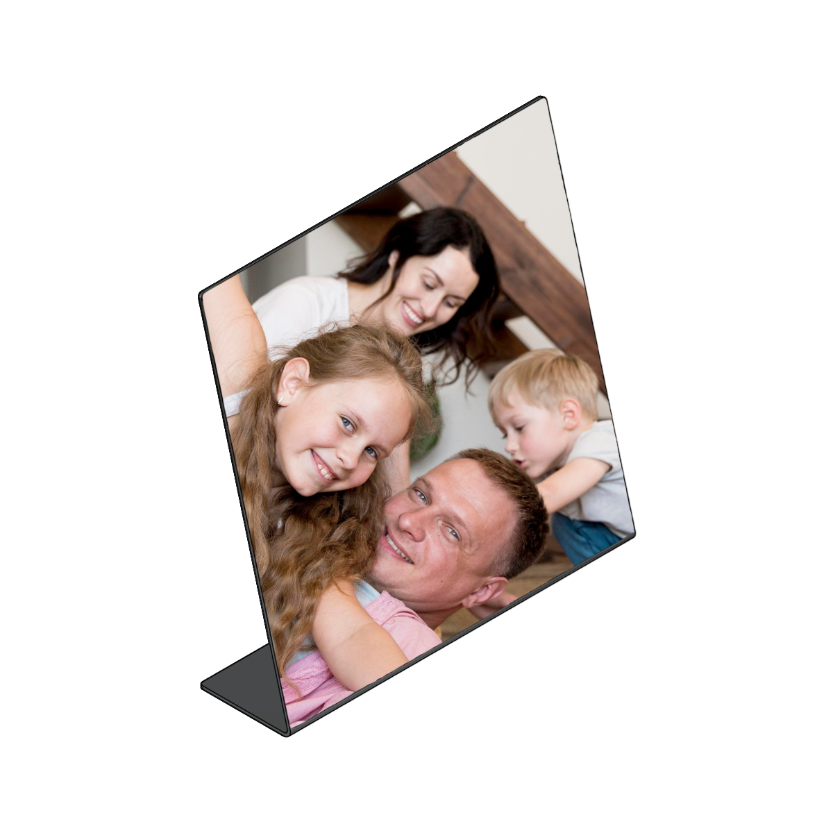 Vierkante Fotoplaat GRID van elektrisch verzinkt DC01 staal met UV-print, staand model voor persoonlijke foto’s