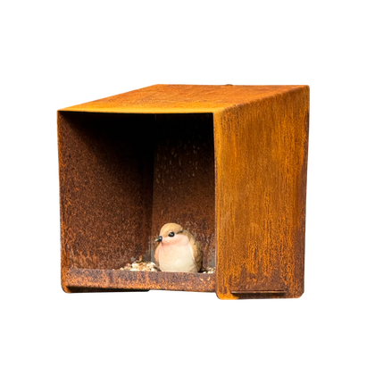 Vogelvoederhuis CHIRP – vierkant wandvoederhuisje 18x15x15 cm