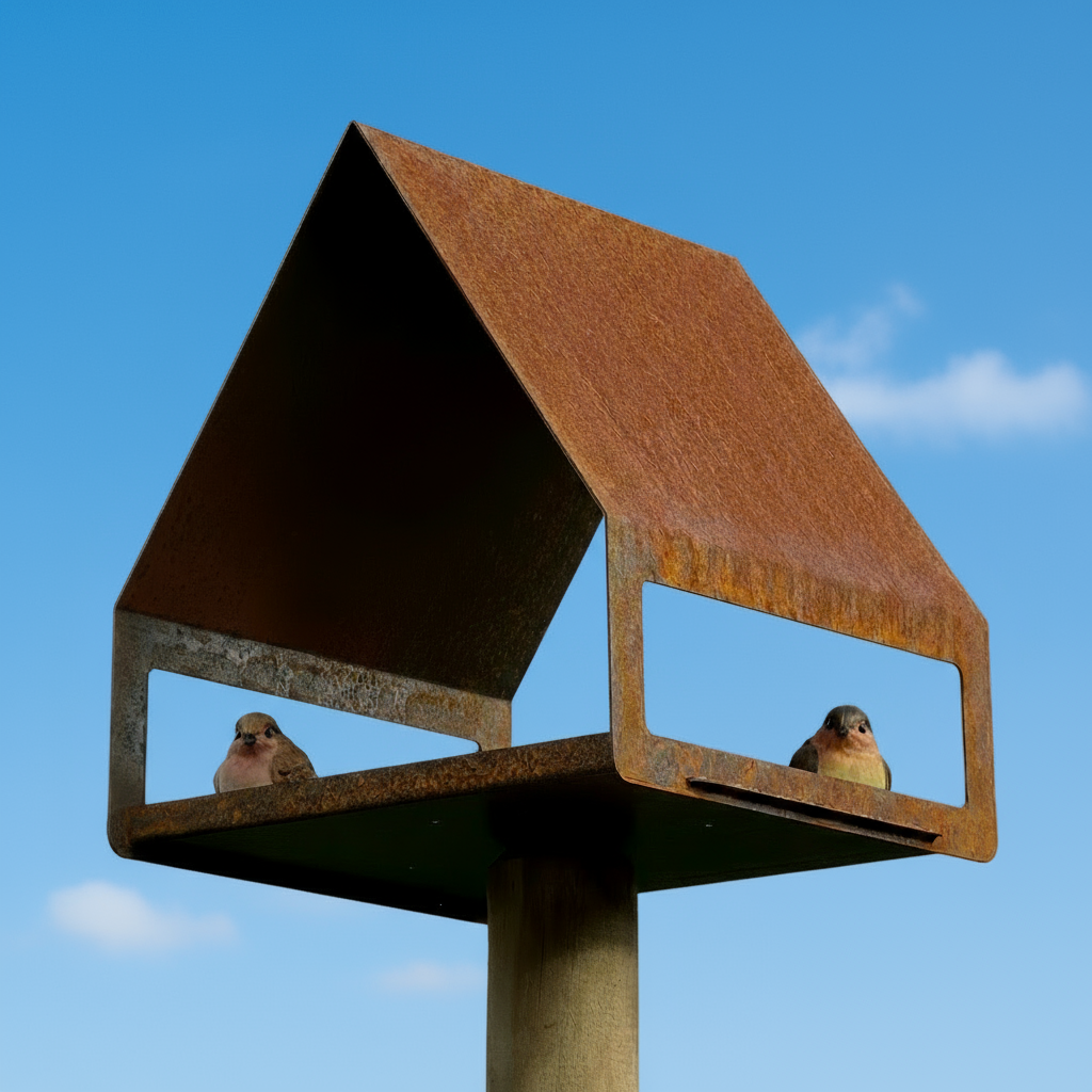 Design vogelvoederstation NIDO met strakke vormgeving, duurzaam en weerbestendig