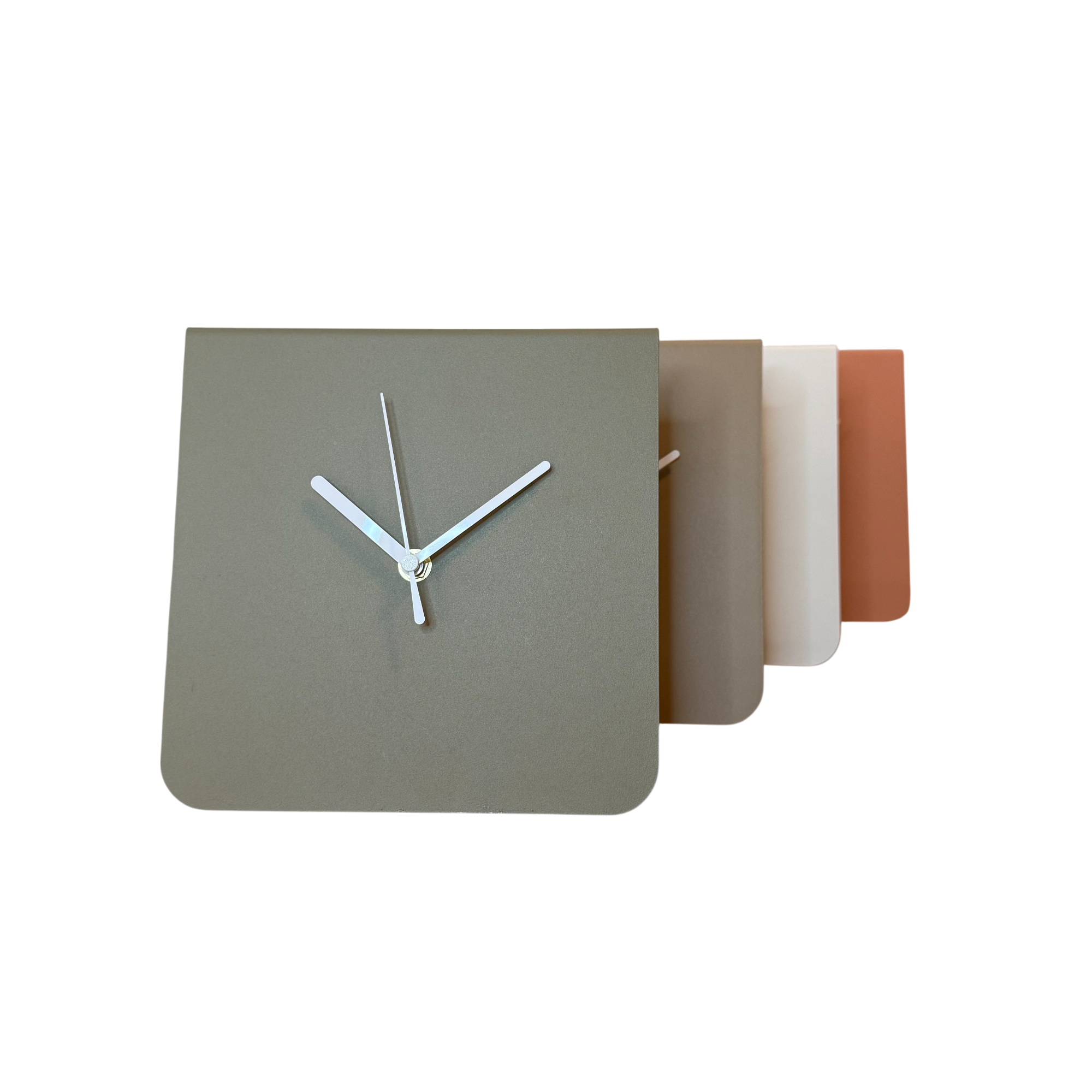 Tafelklok ROSS van gepoedercoat staal in kleur, modern Nederlands design