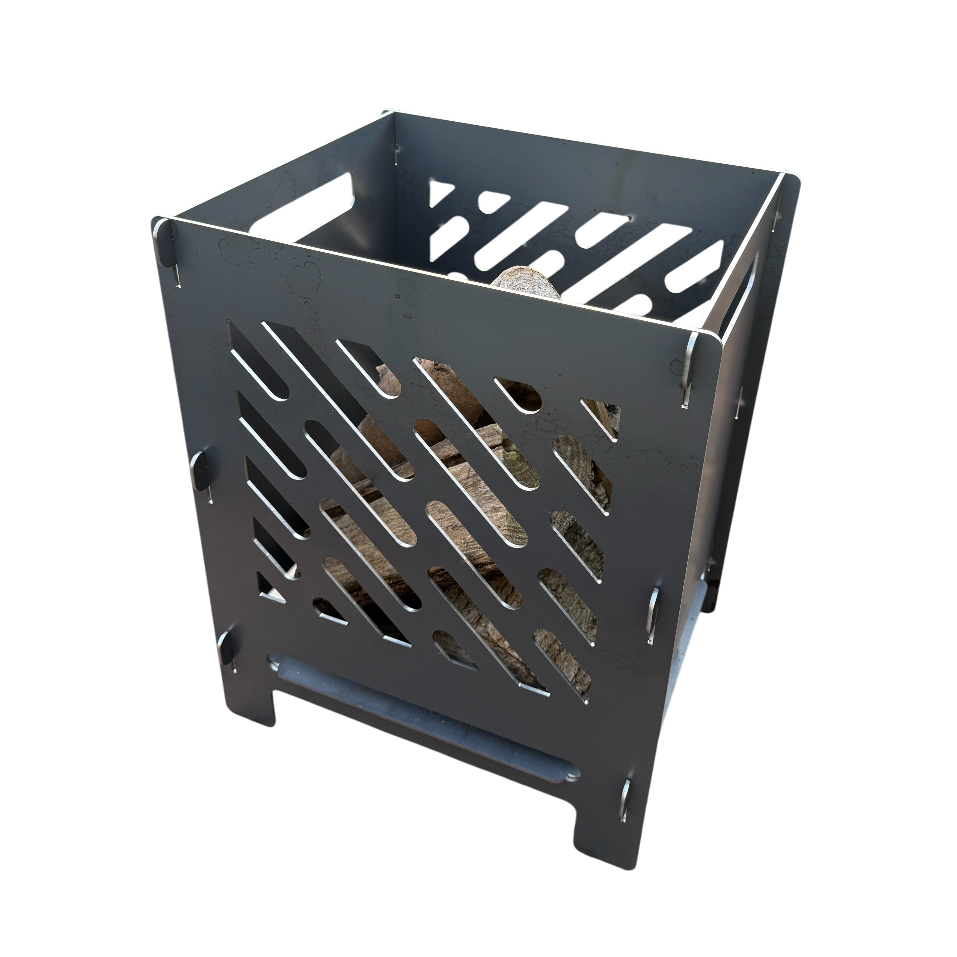 Vuurkorf FIRE van cortenstaal met roestlaag, modern design voor tuin of terras