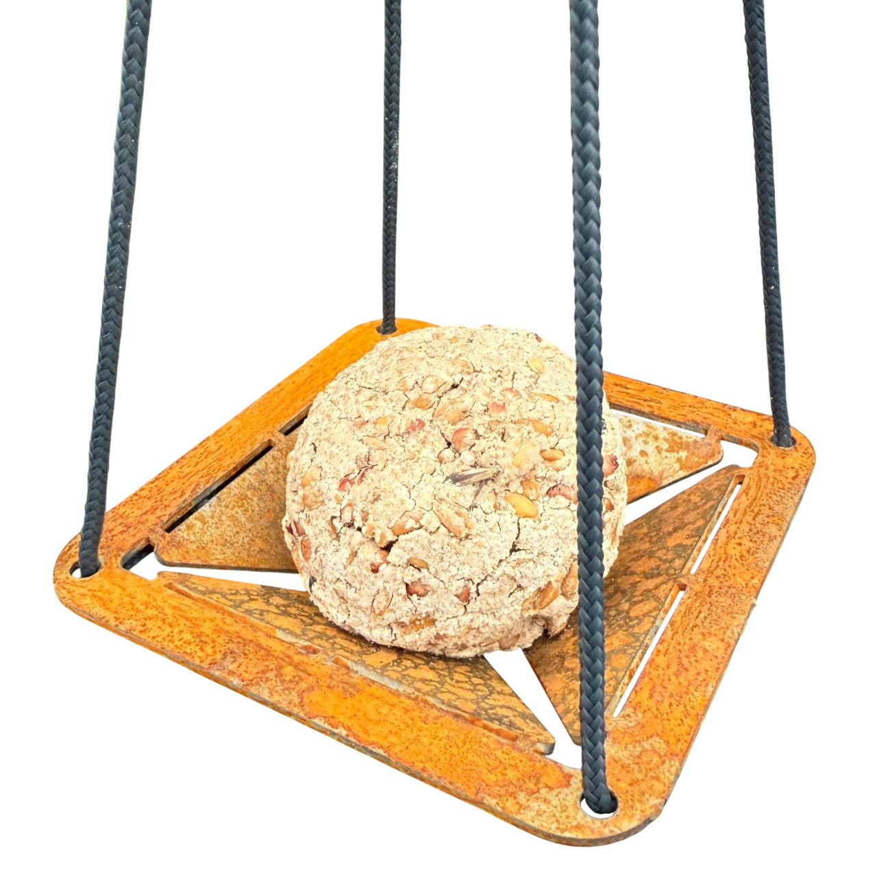 Vogelvoederschaal QUARRY – hangende schaal voor vetbol met touw