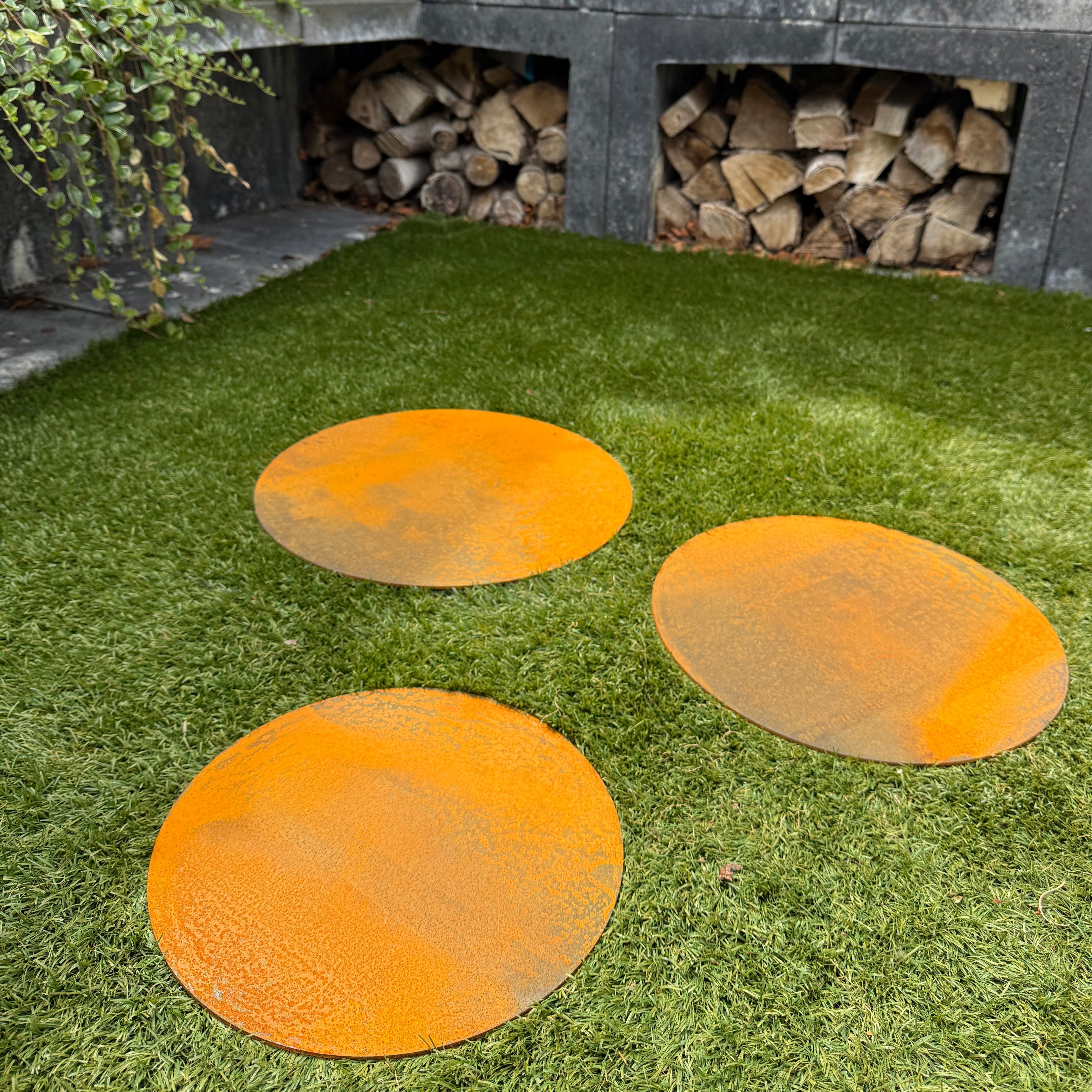 Stapsteen ROUND – ronde cortenstalen stapsteen Ø30cm Ø35cm Ø40cm