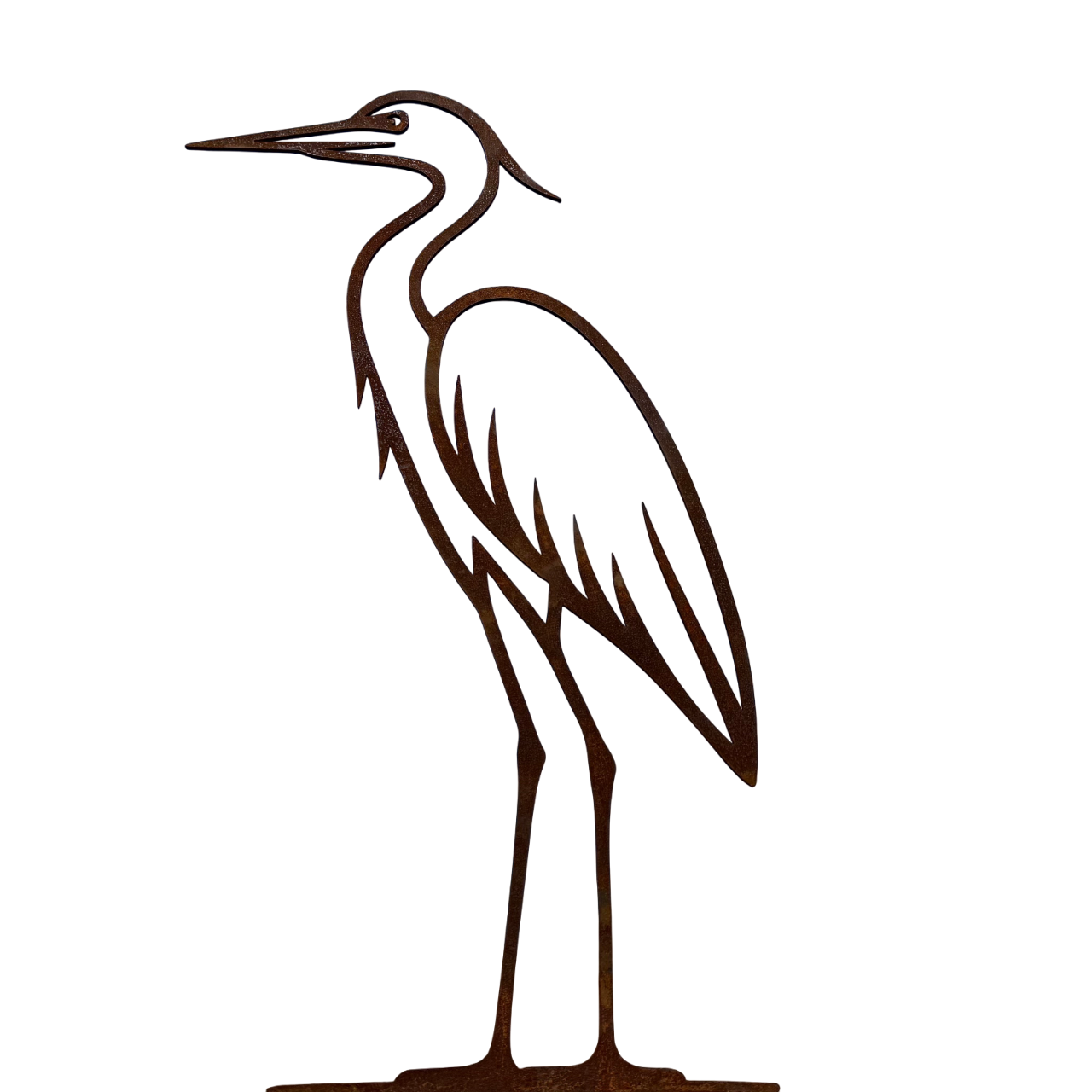 Tuinsteker HERON – reiger van cortenstaal voor bij vijver of gras