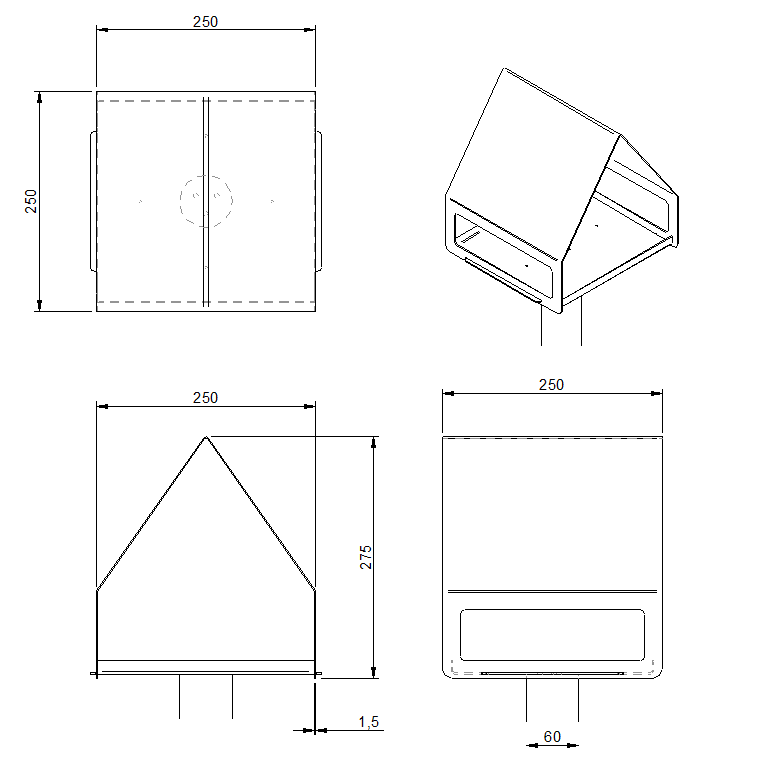Design vogelvoederstation NIDO met strakke vormgeving, duurzaam en weerbestendig