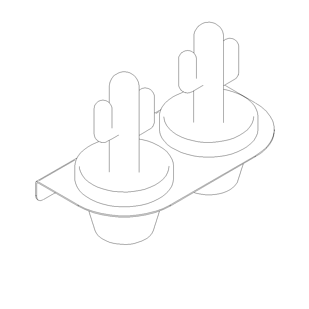 Bloempot ROOT van cortenstaal met twee terracotta potten voor buiten