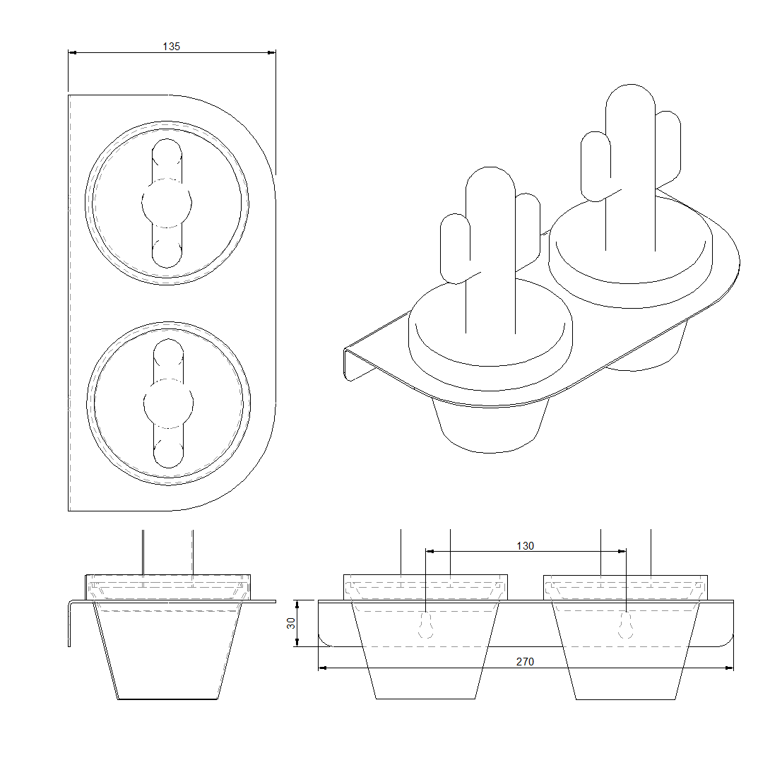 Bloempot ROOT van cortenstaal met twee terracotta potten voor buiten