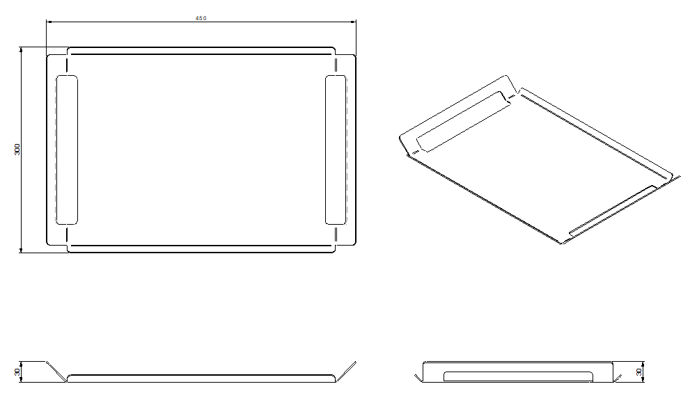 Dienblad RAPTOR – aluminium dienblad met poedercoating
