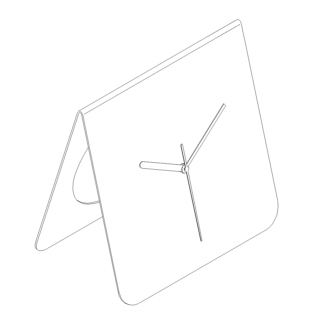 Tafelklok ROSS van gepoedercoat staal in kleur, modern Nederlands design