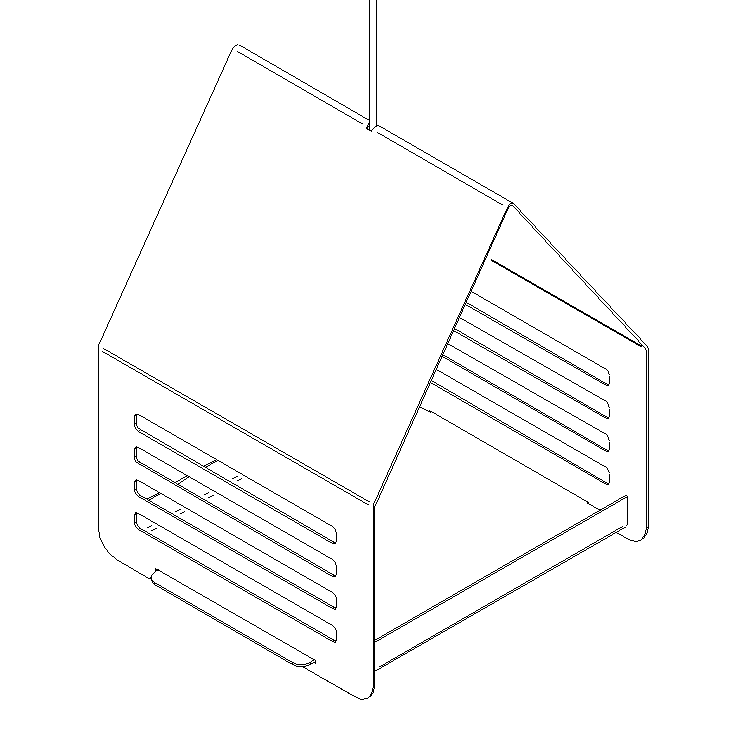 Hangend vogelvoederhuis RUST van cortenstaal met roestkleur, modern design voor tuin of balkon
