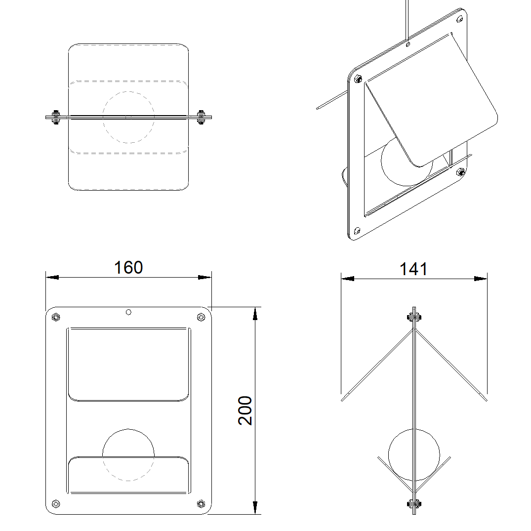 Design vogelvoederhuis SONGBIRD van cortenstaal met ruimte voor vetbol, hangmodel.