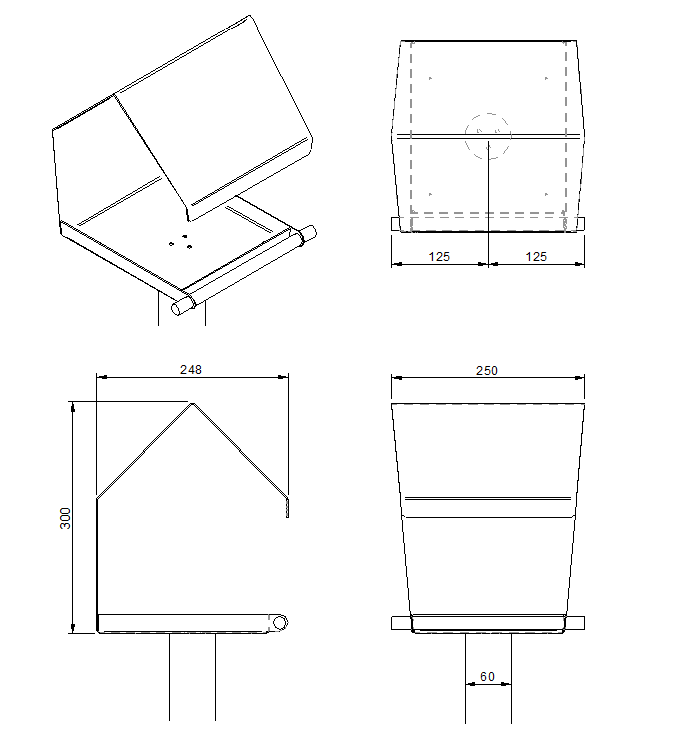 Vogelvoederhuis STORM – paalmodel vogelhuis met houten zitstok