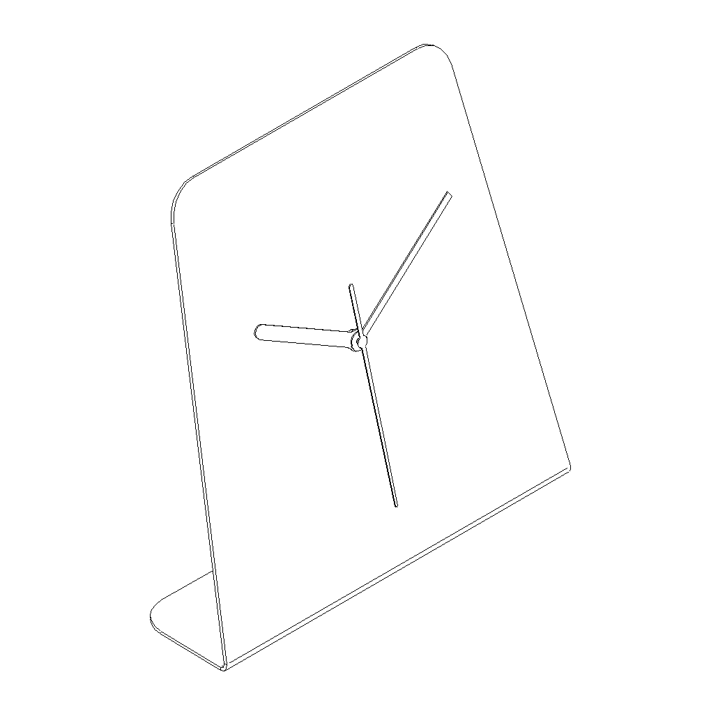 Design tafelklok TOTH van gepoedercoat staal, strak Nederlands ontwerp