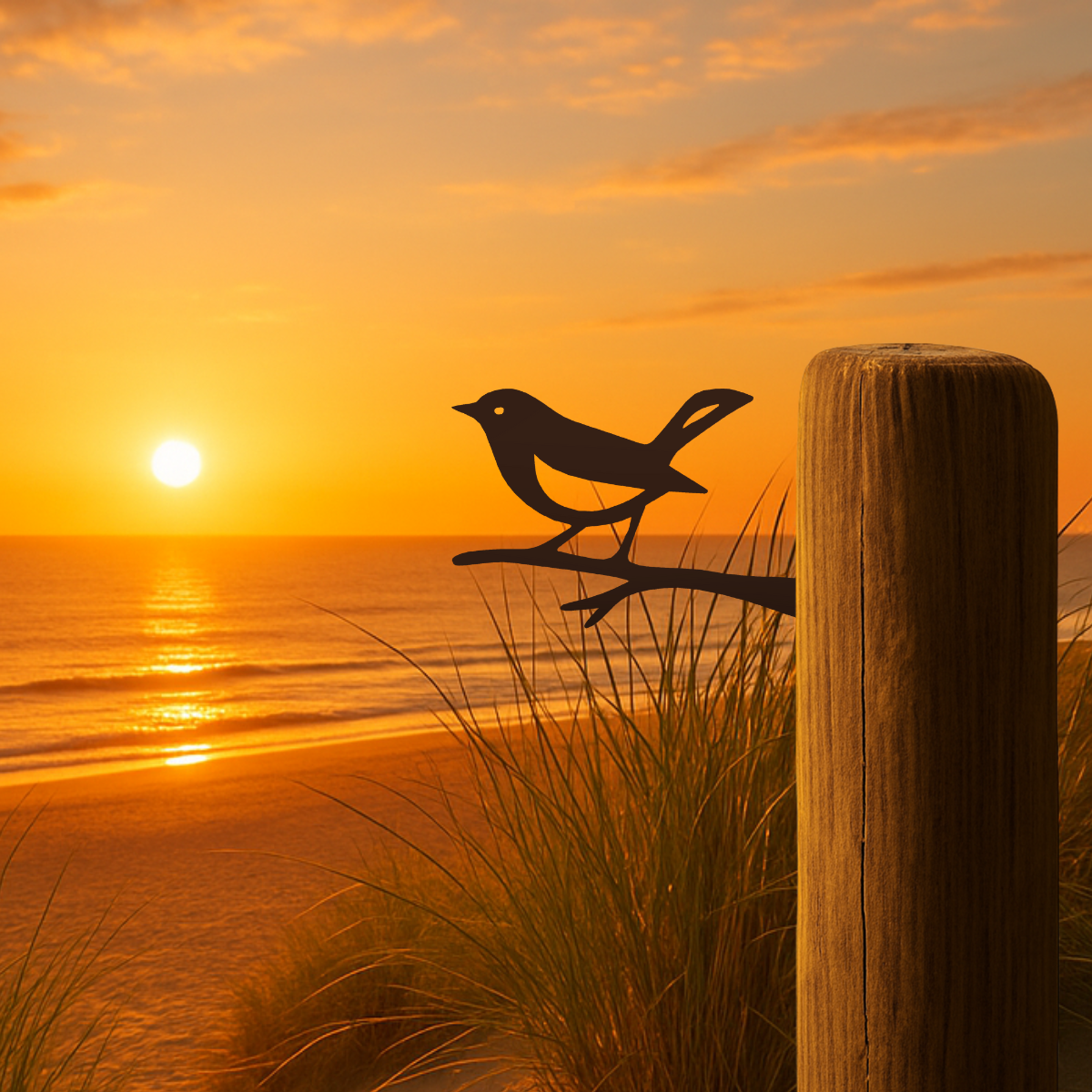 Tuinvorm GORGE – vogel op tak van cortenstaal voor in boomstam