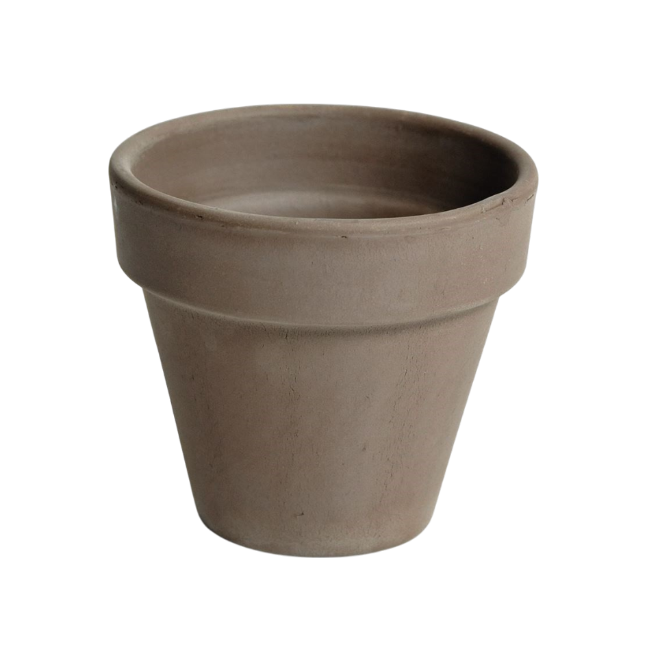 Bloempot UP van terracotta in zandkleur, taps toelopende pot voor planten, 11 cm diameter en 10 cm hoog