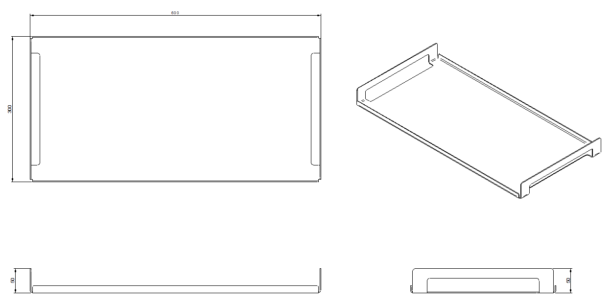 Dienblad URSA – aluminium dienblad met strakke poedercoating
