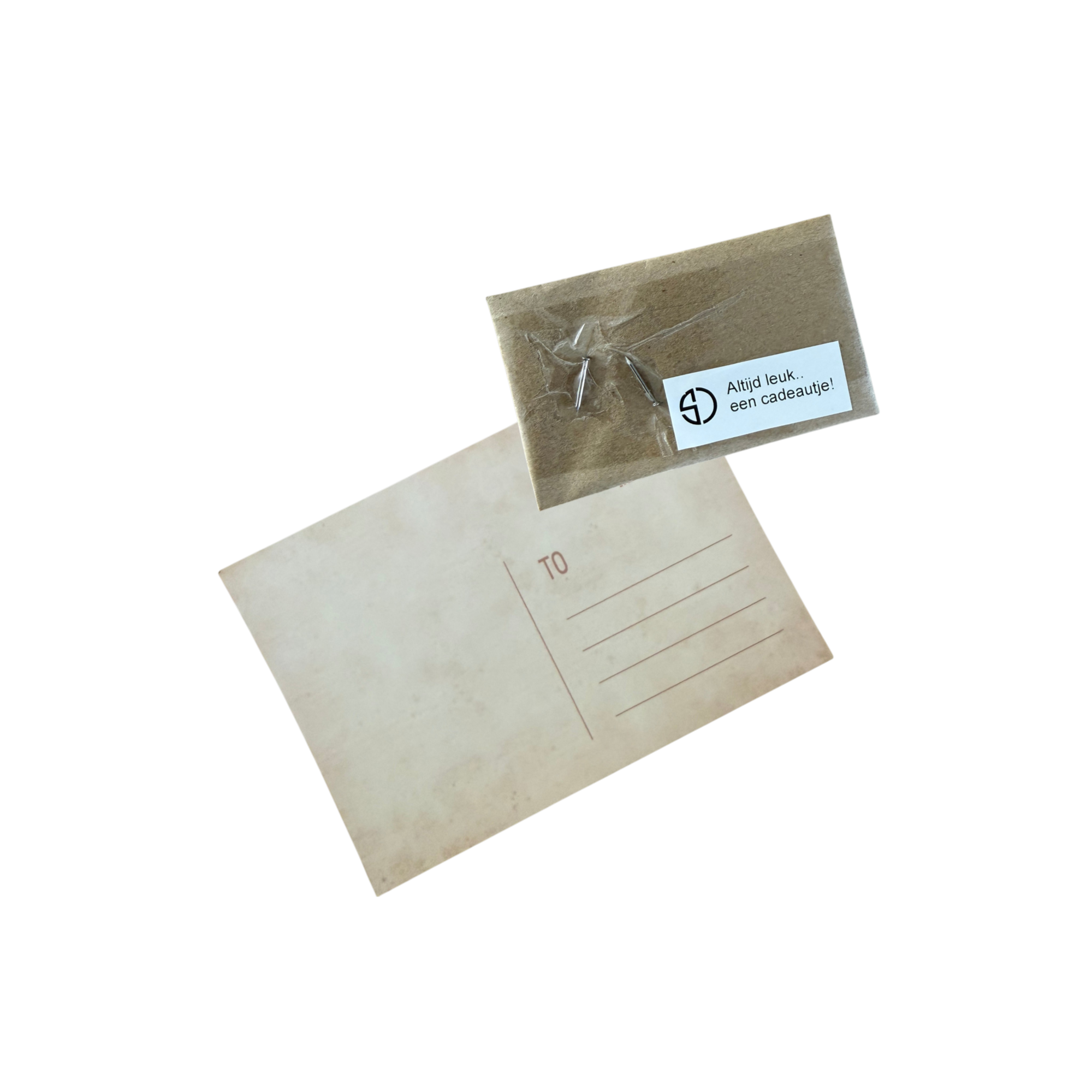 Wenskaart GIFT van Stalen Design, persoonlijke kaart met handgeschreven boodschap en cortenstalen verrassing.