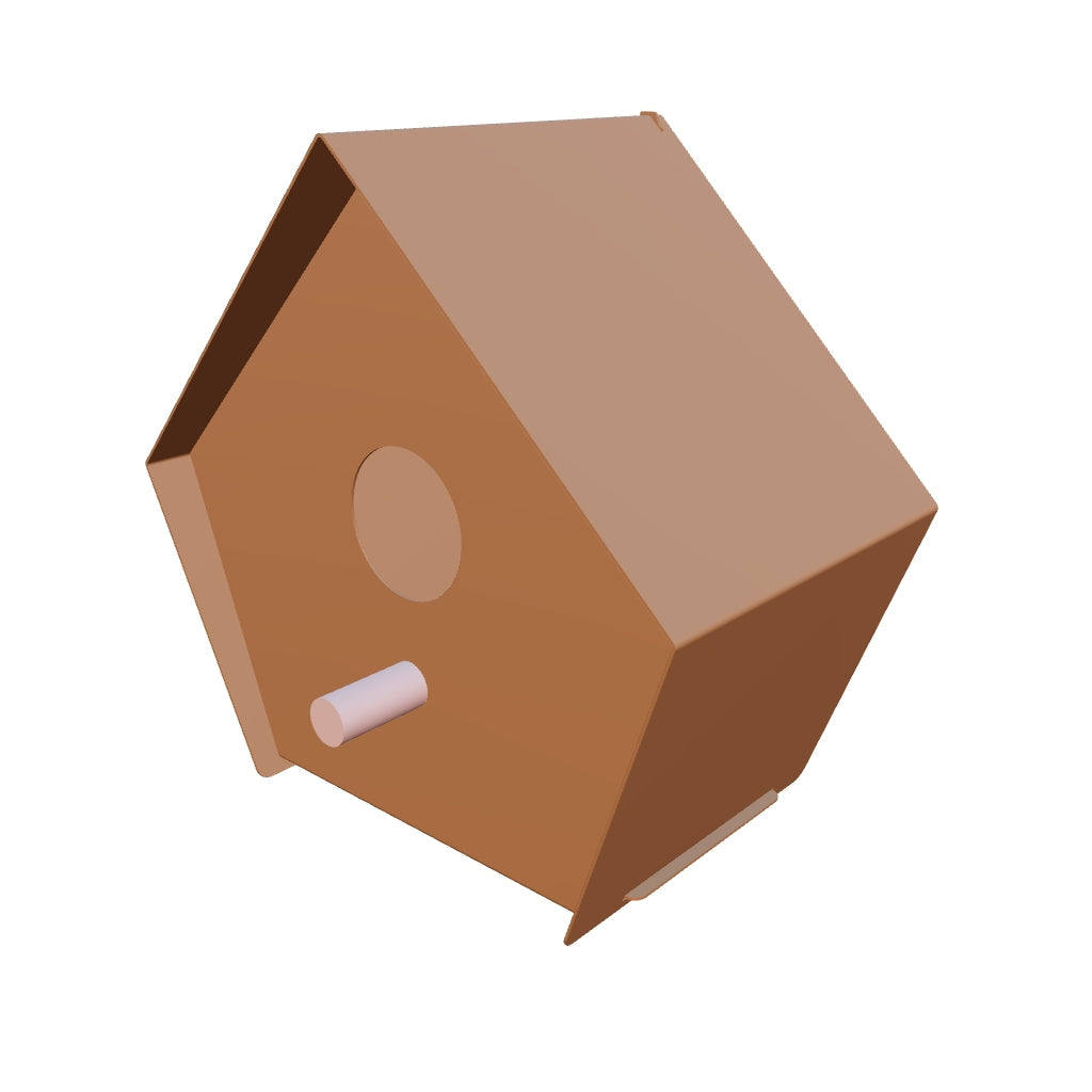 Vogelhuis QUINTA – vijfhoekig vogelhuis met zitstokje voor wand