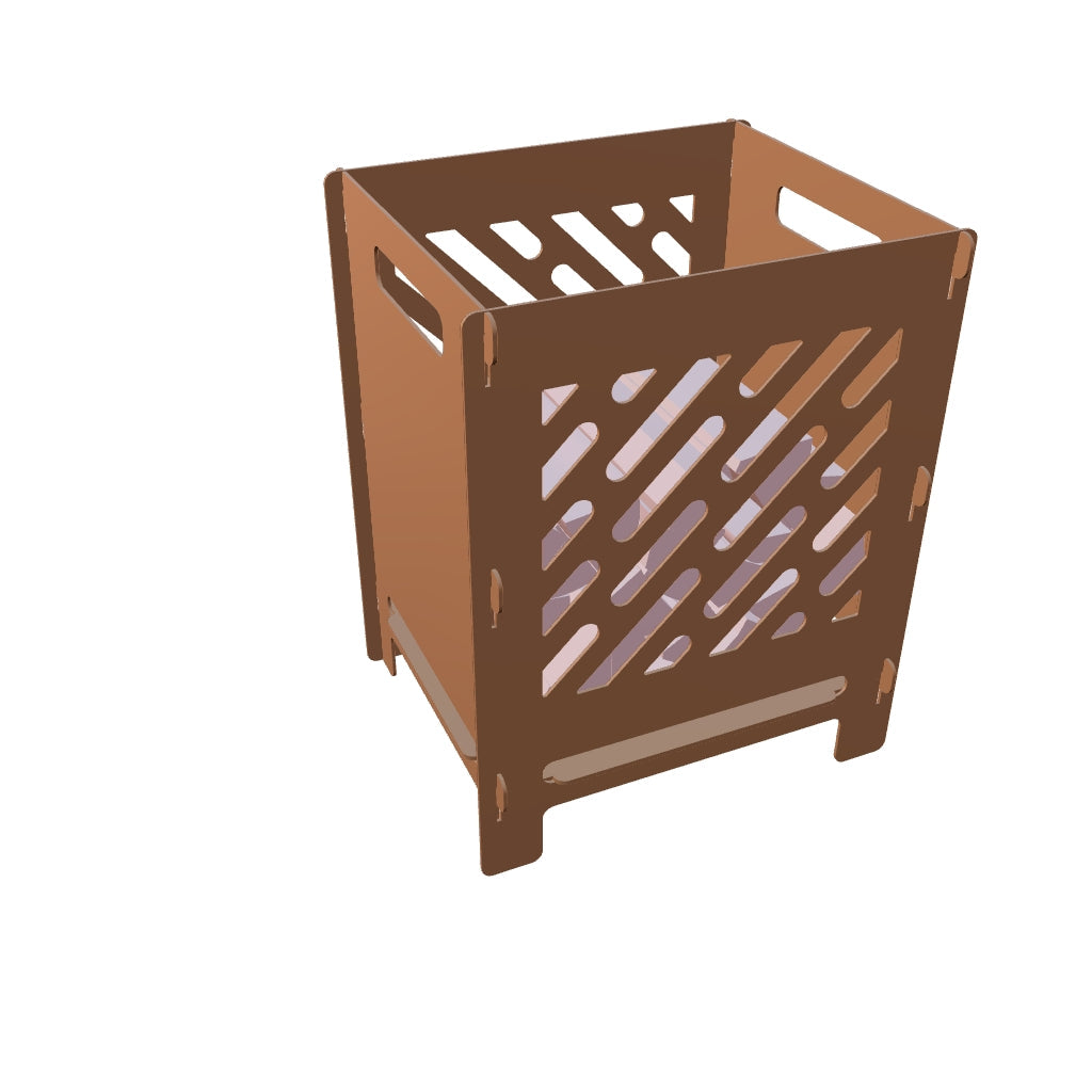 Vuurkorf FIRE van cortenstaal met roestlaag, modern design voor tuin of terras