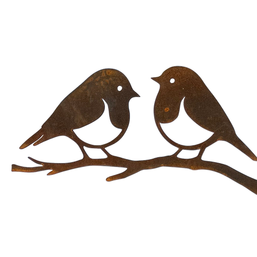 Tuinvorm ROBINET – twee vogels op takje, sla in boom met hamer