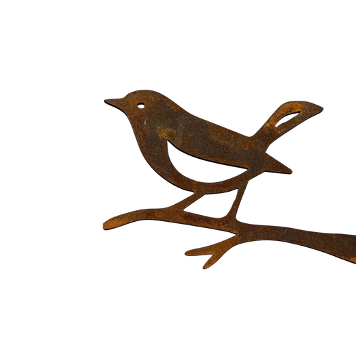 Tuinvorm GORGE – vogel op tak van cortenstaal voor in boomstam