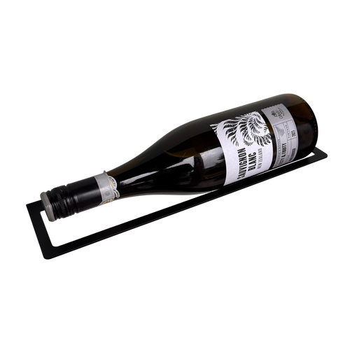 Wijnrek SOLOVINO – wandrek voor 1 wijnfles, zwart staal