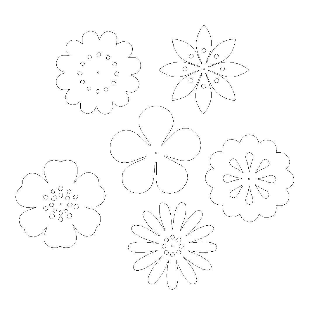Tuinvorm FLEURIG van Stalen Design, set van 6 cortenstalen wandbloemen van circa 10 x 10 cm per stuk.