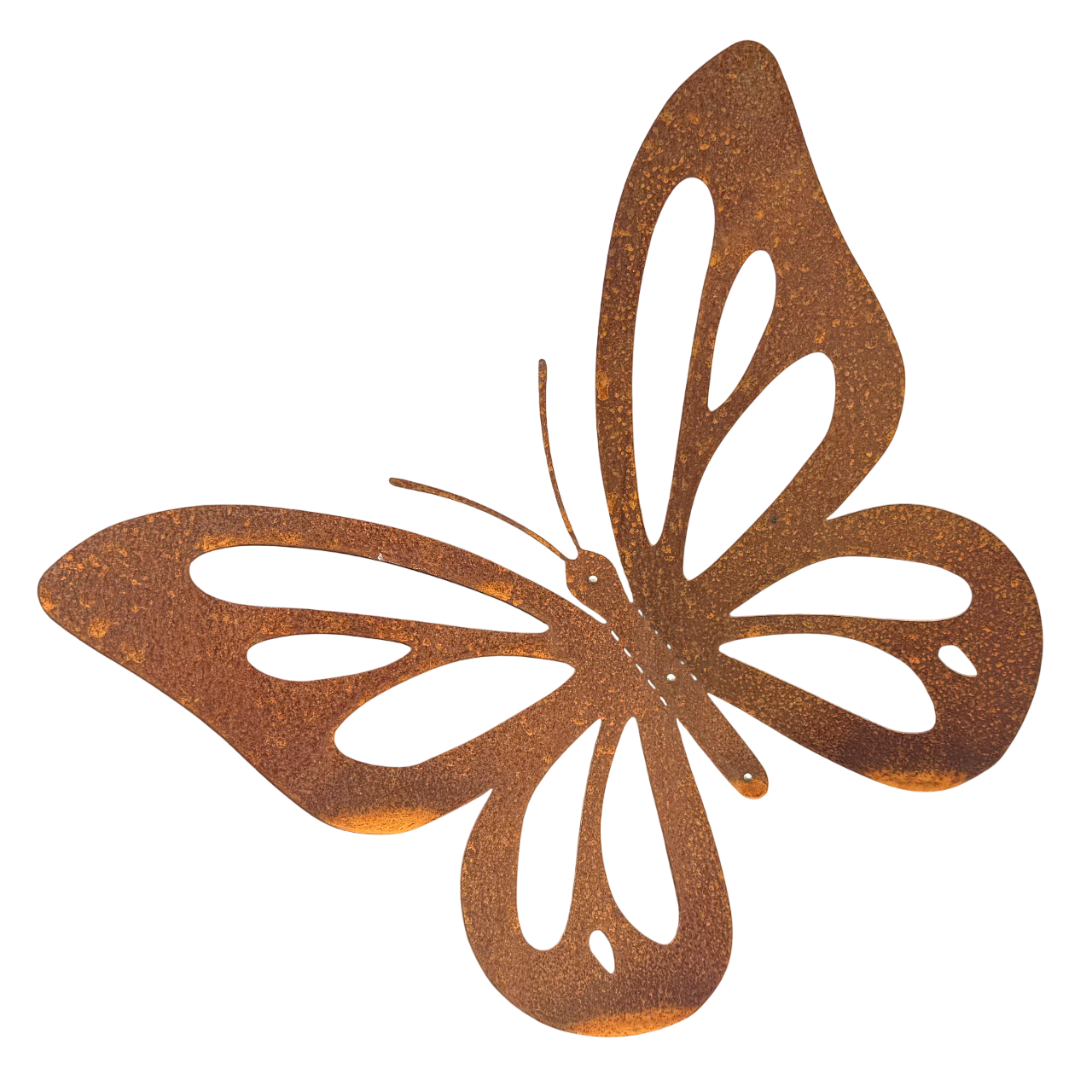 Tuinvorm POKAM – grote wandvlinder van cortenstaal met buigbare vleugels