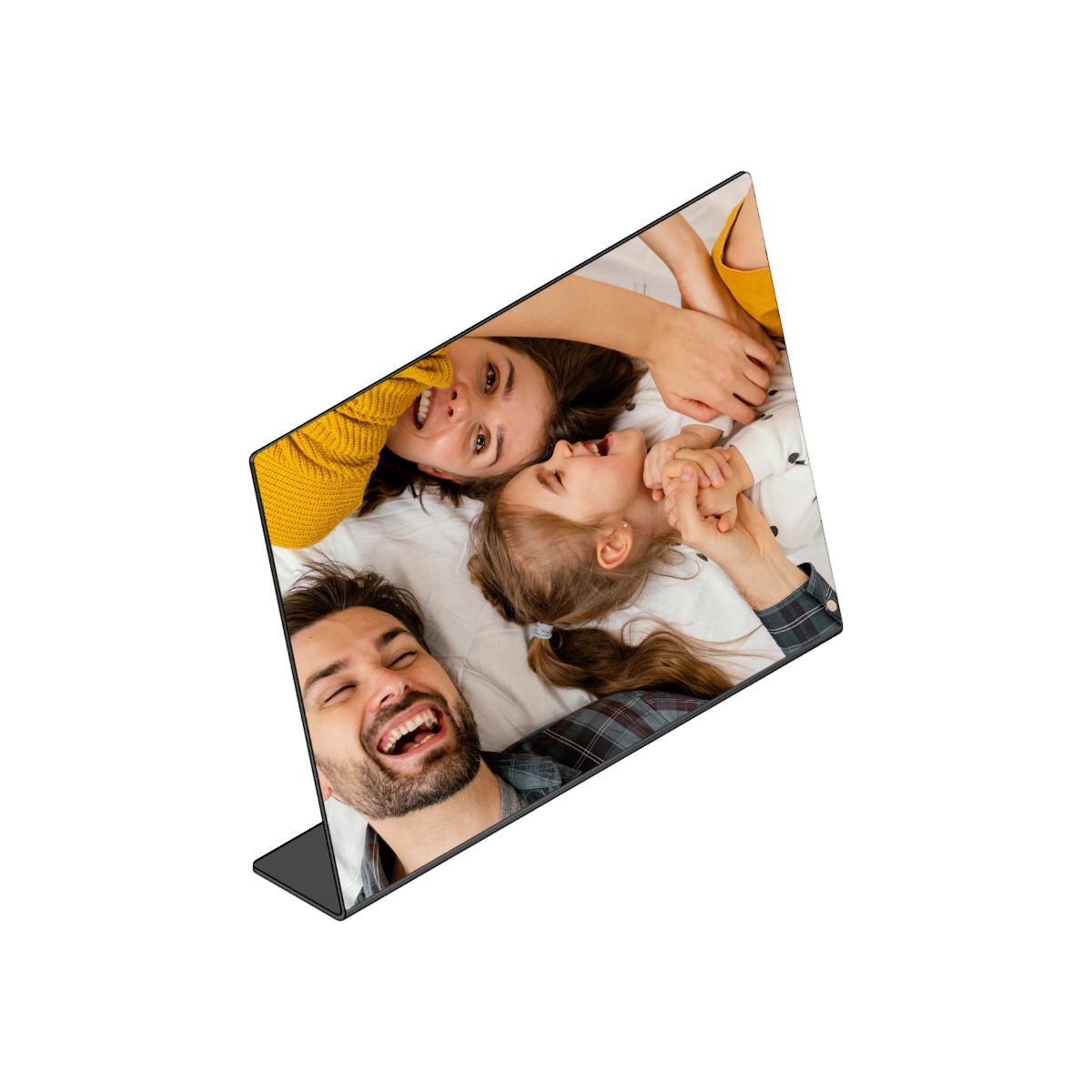 Horizontale Fotoplaat HORIZON van elektrisch verzinkt DC01 staal met UV-print, staand model voor landschaps- en groepsfoto’s