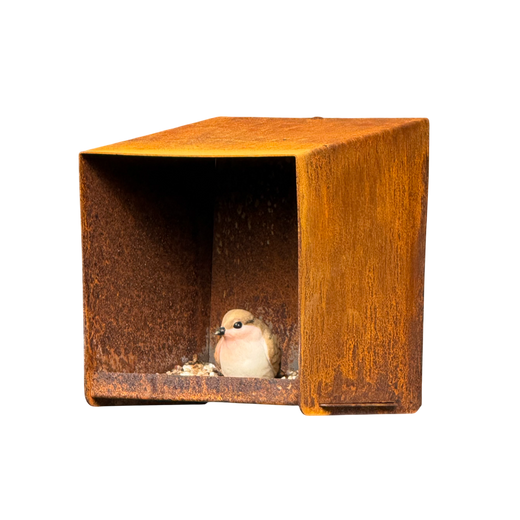 Vogelvoederhuis CHIRP – vierkant wandvoederhuisje 18x15x15 cm