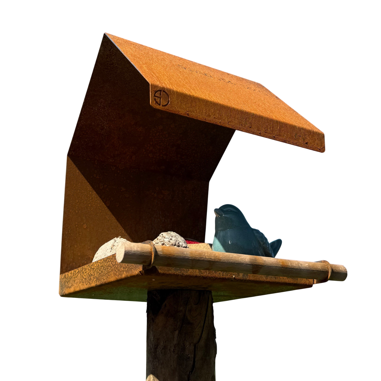 Vogelvoederhuis STORM – paalmodel vogelhuis met houten zitstok