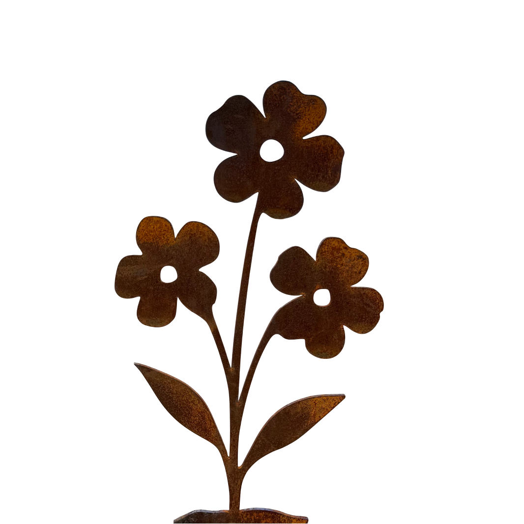 Tuinsteker FLORIFORM – cortenstalen bloemvorm voor tuinborder