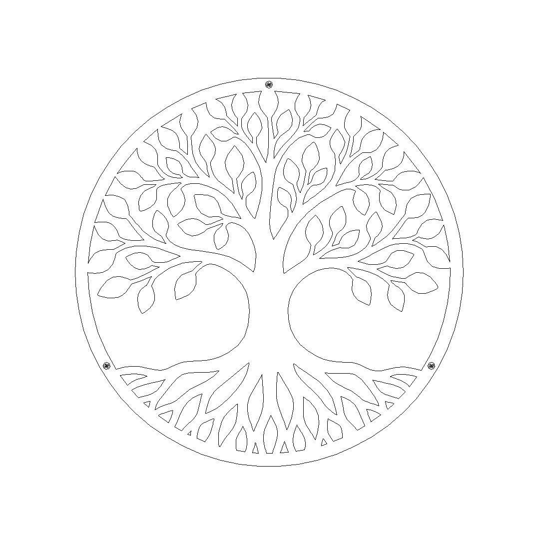 Wanddecoratie LIFE van cortenstaal met levensboom, ronde muurdecoratie voor buiten van Stalen Design