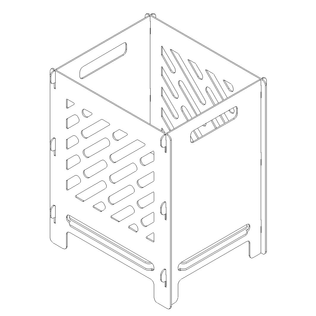 Vuurkorf FIRE van cortenstaal met roestlaag, modern design voor tuin of terras
