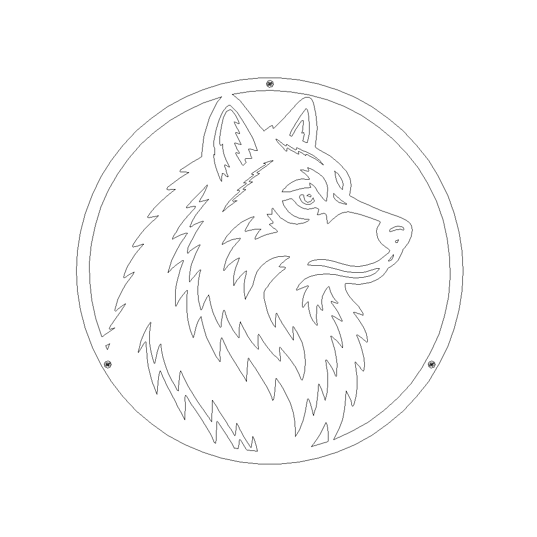 Wanddecoratie WOLF van cortenstaal met wolf, ronde muurdecoratie voor buiten