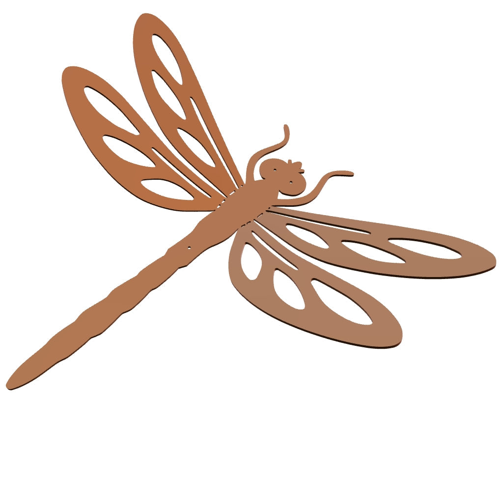 Grote cortenstalen libelle voor aan de wand, Tuinvorm DRAGONFLY van Stalen Design