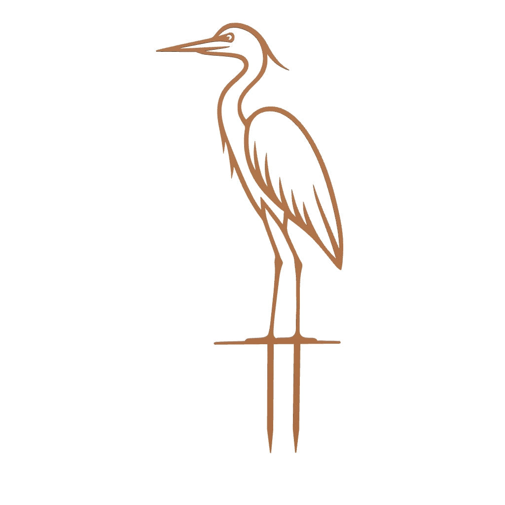Tuinsteker HERON – reiger van cortenstaal voor bij vijver of gras