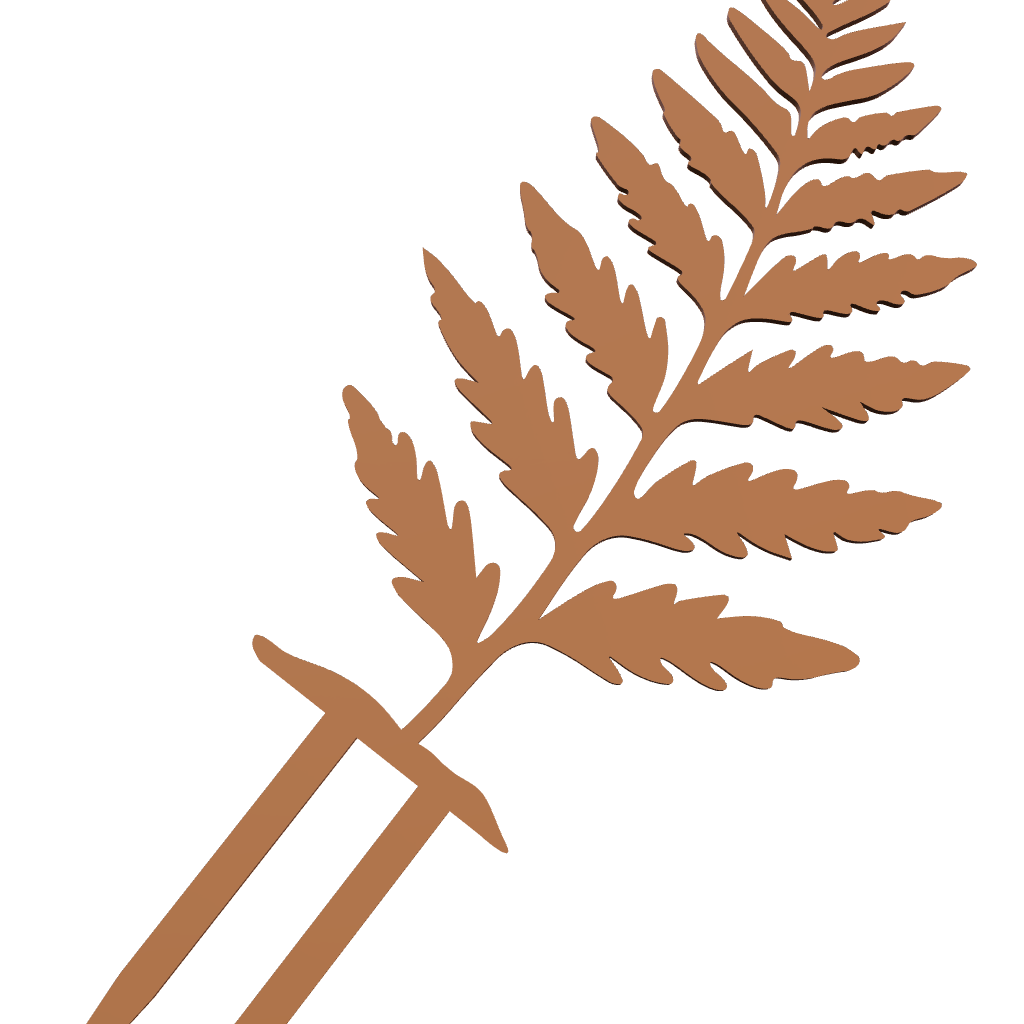 Tuinsteker NATURALIS – varenblad-vormige corten tuinsteker
