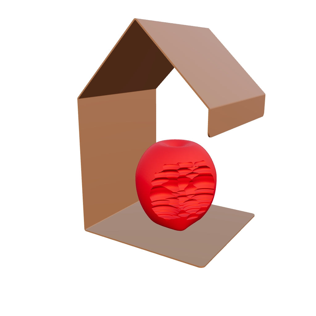 Vogelvoederhuis BITE – wandvoederhuisje met appelpin, vierkant model
