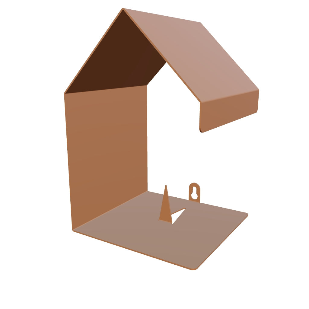 Vogelvoederhuis BITE – wandvoederhuisje met appelpin, vierkant model