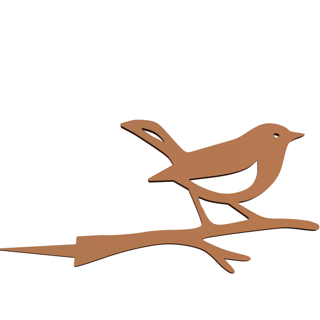 Tuinvorm GORGE – vogel op tak van cortenstaal voor in boomstam